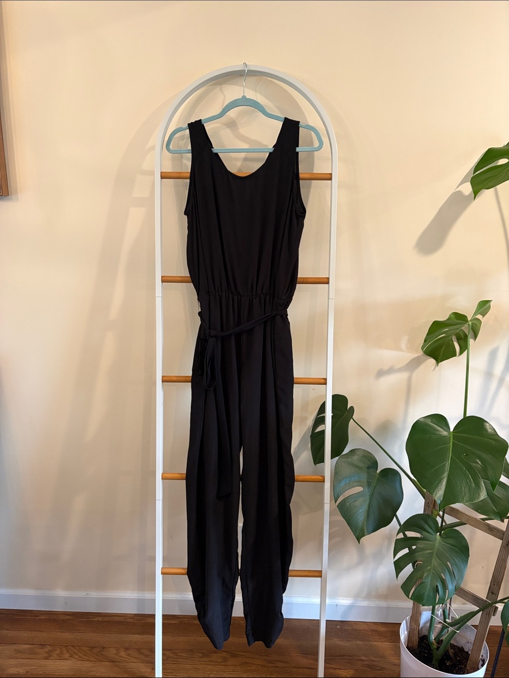 Bellatrix Black Sleeveless Tie-Waist Jumpsuit